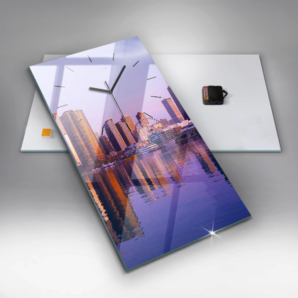 Vertical wall clock View of the skyscrapers of the USA