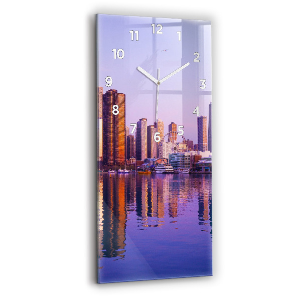 Vertical wall clock View of the skyscrapers of the USA