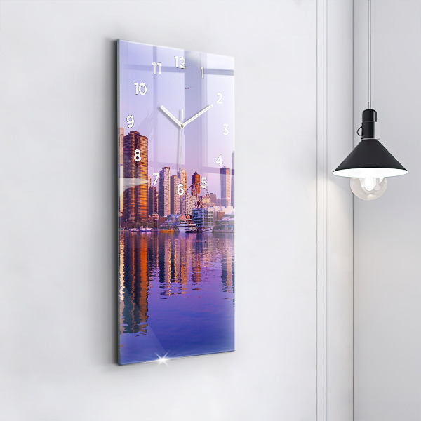 Vertical wall clock View of the skyscrapers of the USA