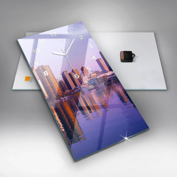 Vertical wall clock View of the skyscrapers of the USA