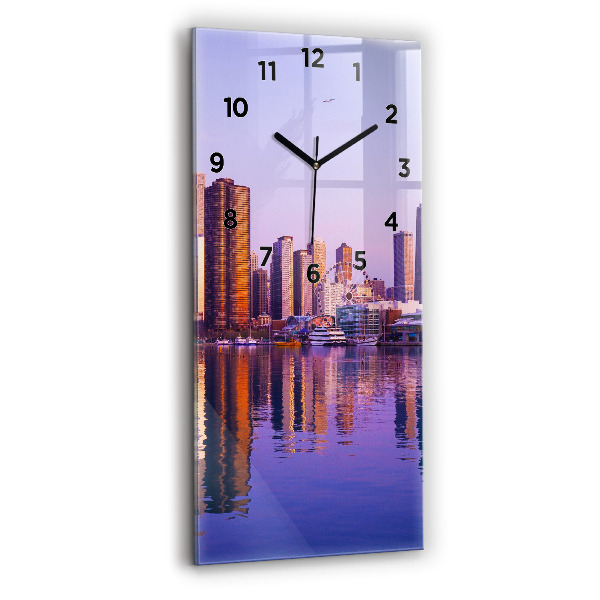 Vertical wall clock View of the skyscrapers of the USA