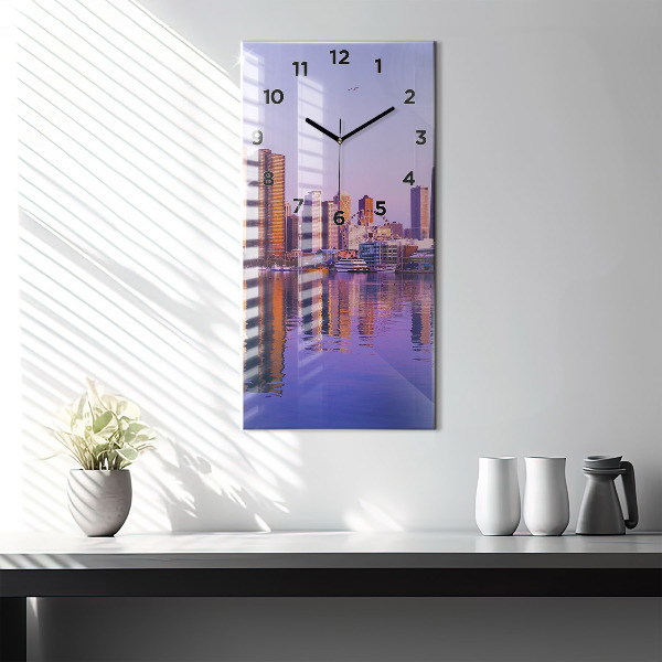 Vertical wall clock View of the skyscrapers of the USA
