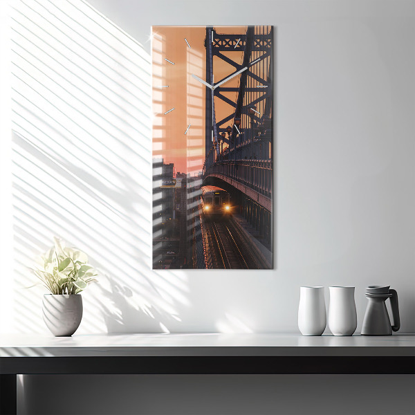 Vertical wall clock Benjamin Franklin Bridge