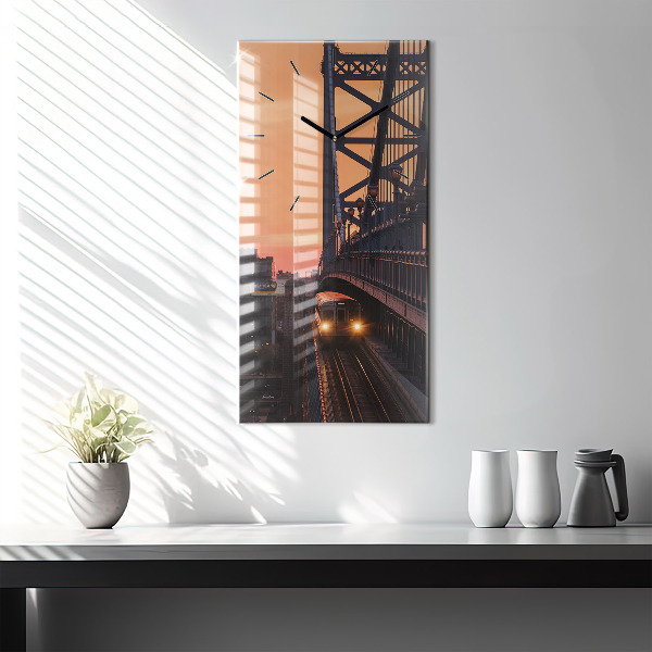 Vertical wall clock Benjamin Franklin Bridge