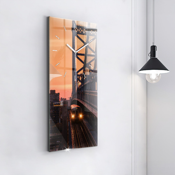 Vertical wall clock Benjamin Franklin Bridge