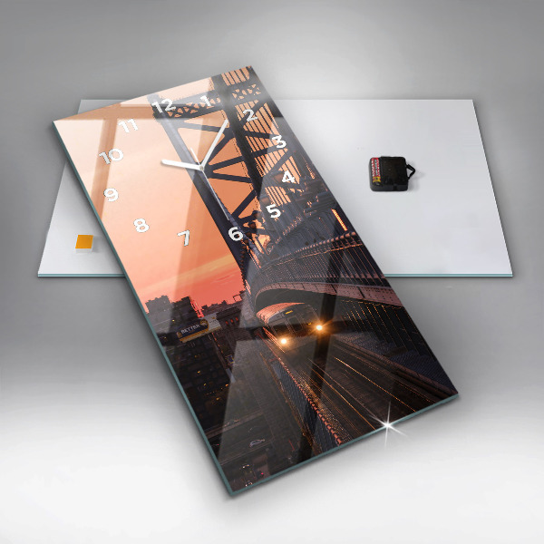 Vertical wall clock Benjamin Franklin Bridge