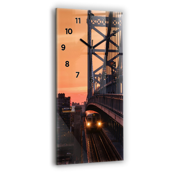 Vertical wall clock Benjamin Franklin Bridge