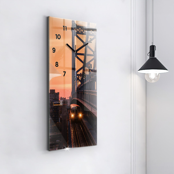 Vertical wall clock Benjamin Franklin Bridge