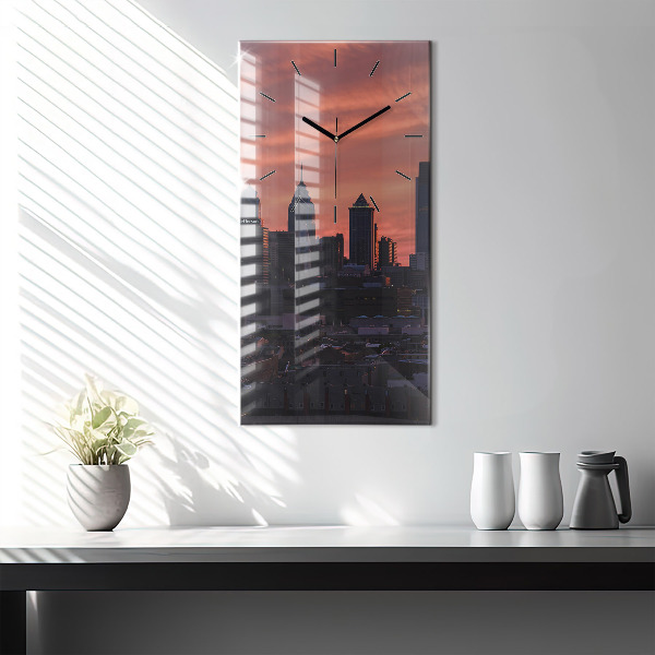 Vertical wall clock Philadelphia City Skyline