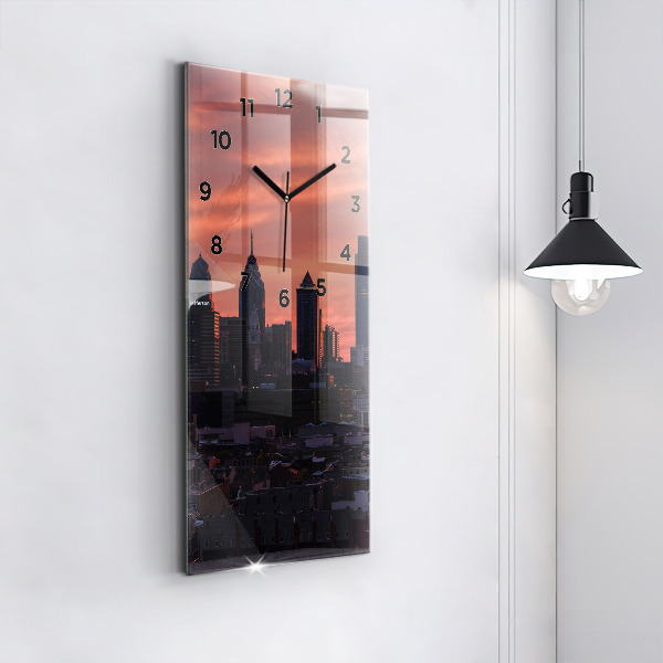Vertical wall clock Philadelphia City Skyline
