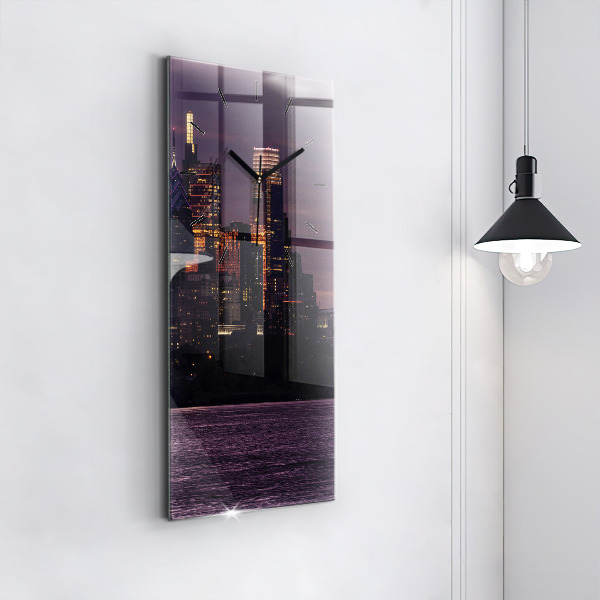 Vertical wall clock Philadelphia City Skyline