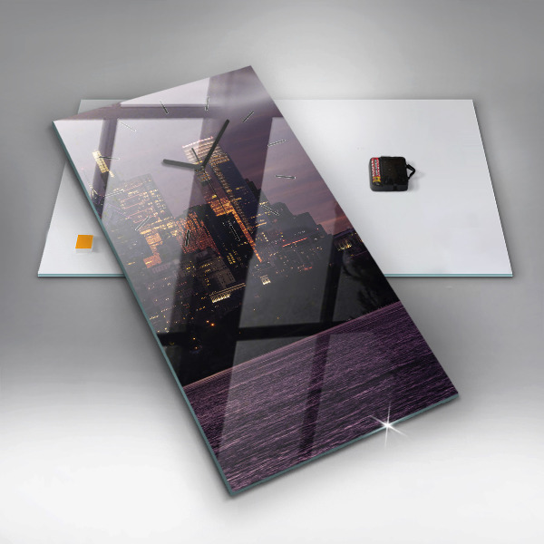 Vertical wall clock Philadelphia City Skyline