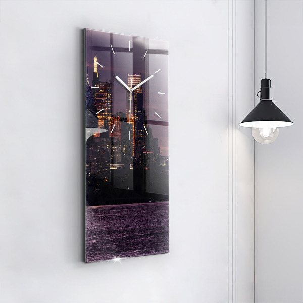 Vertical wall clock Philadelphia City Skyline