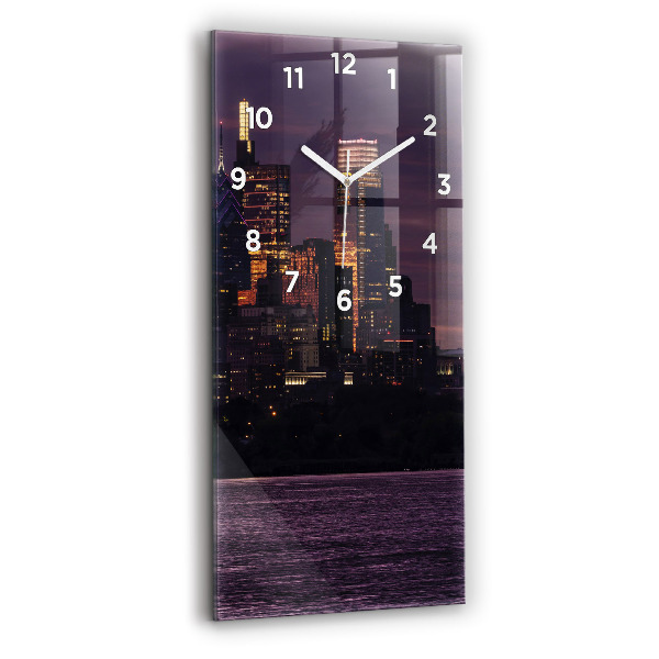 Vertical wall clock Philadelphia City Skyline
