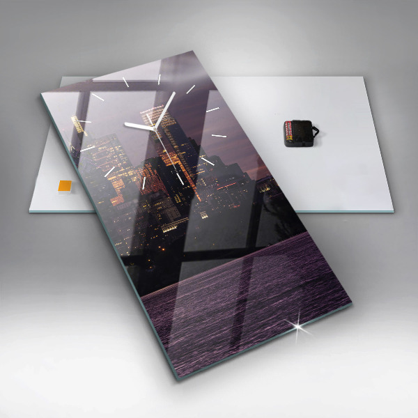 Vertical wall clock Philadelphia City Skyline