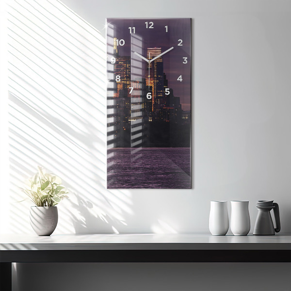 Vertical wall clock Philadelphia City Skyline