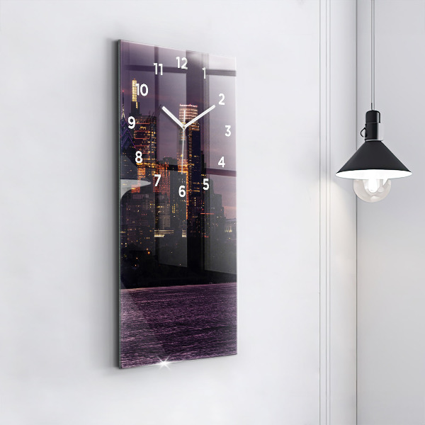 Vertical wall clock Philadelphia City Skyline