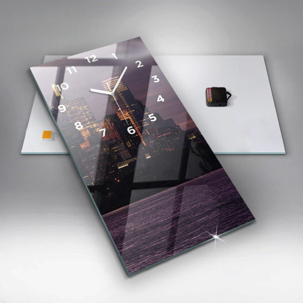 Vertical wall clock Philadelphia City Skyline