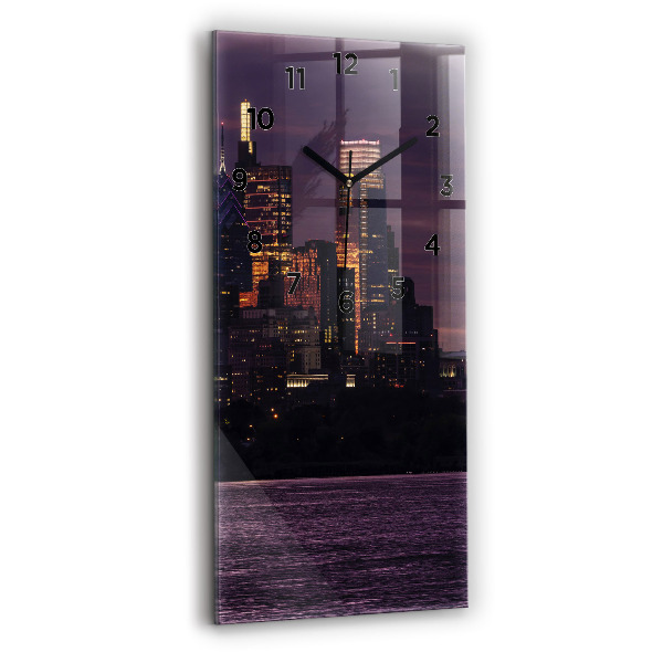Vertical wall clock Philadelphia City Skyline