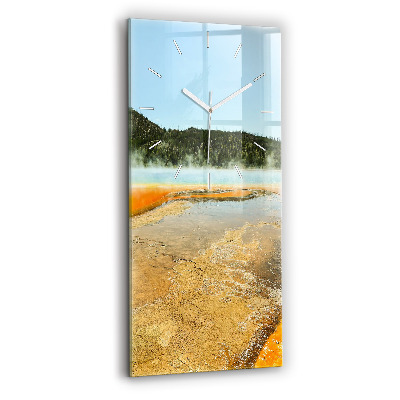 Vertical wall clock Lake with Mountains
