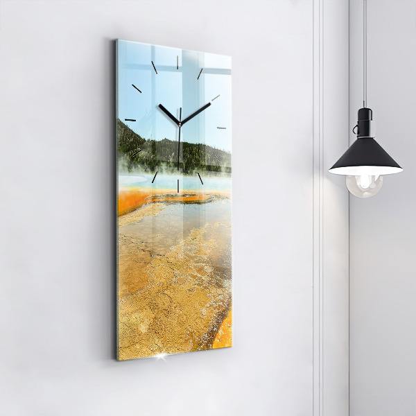 Vertical wall clock Lake with Mountains