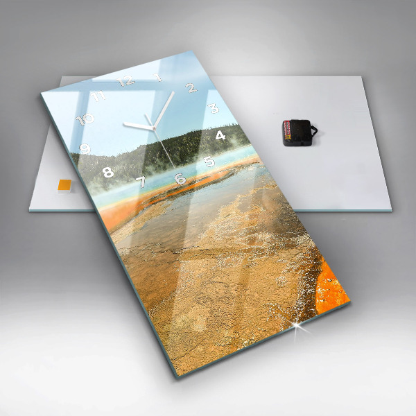 Vertical wall clock Lake with Mountains