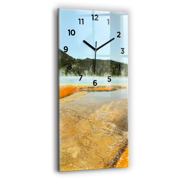 Vertical wall clock Lake with Mountains