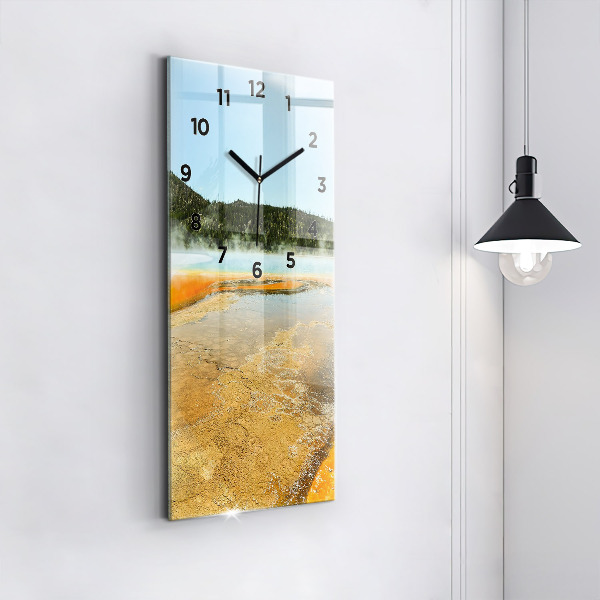 Vertical wall clock Lake with Mountains