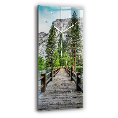 Vertical wall clock Yosemite Wooden Bridge