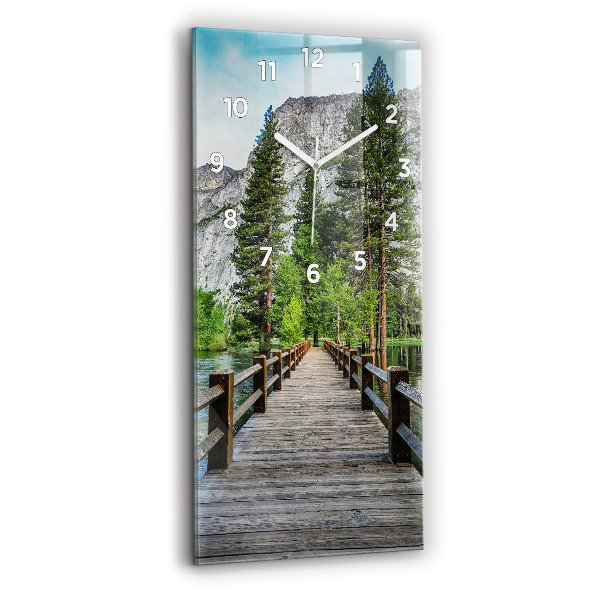 Vertical wall clock Yosemite Wooden Bridge