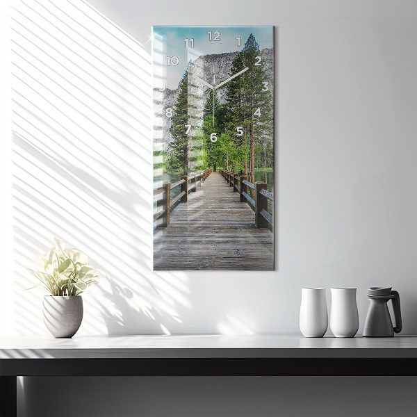 Vertical wall clock Yosemite Wooden Bridge