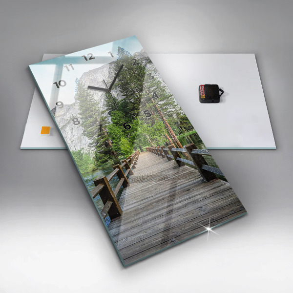 Vertical wall clock Yosemite Wooden Bridge