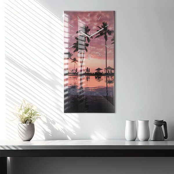 Vertical wall clock Palm trees in Hawaii