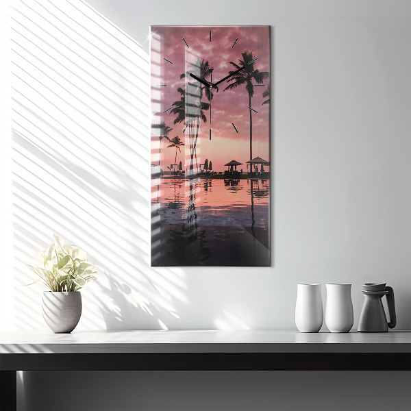 Vertical wall clock Palm trees in Hawaii