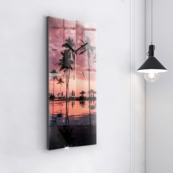 Vertical wall clock Palm trees in Hawaii