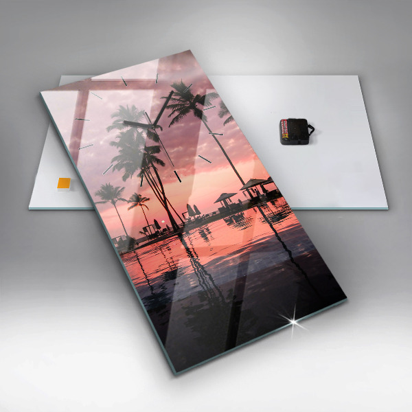 Vertical wall clock Palm trees in Hawaii