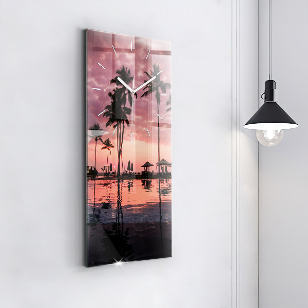 Vertical wall clock Palm trees in Hawaii