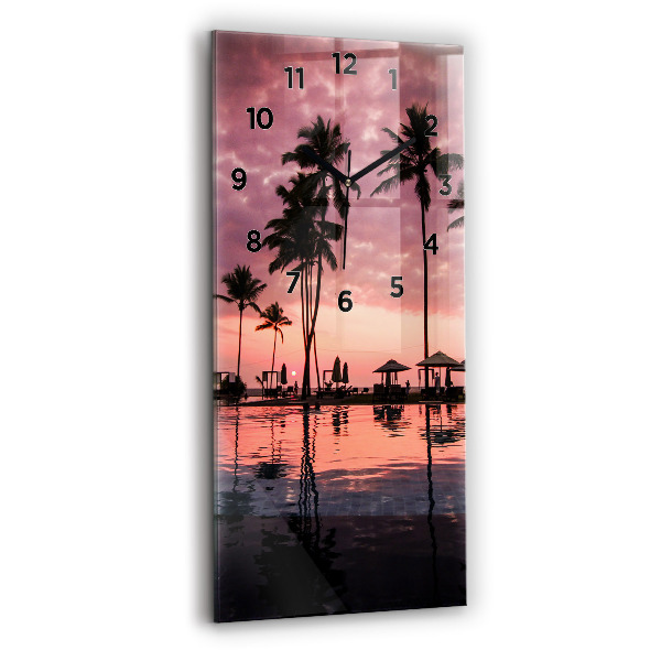 Vertical wall clock Palm trees in Hawaii