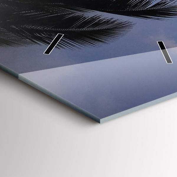 Vertical wall clock Palm tree and sunrise