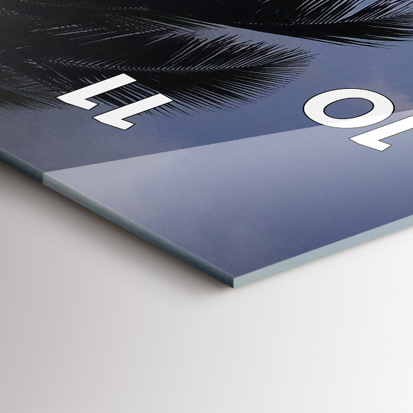 Vertical wall clock Palm tree and sunrise