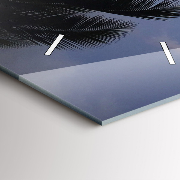 Vertical wall clock Palm tree and sunrise