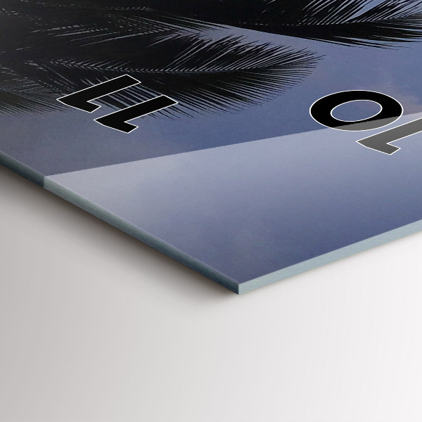 Vertical wall clock Palm tree and sunrise