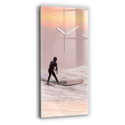 Vertical wall clock Surfer in Hawaii