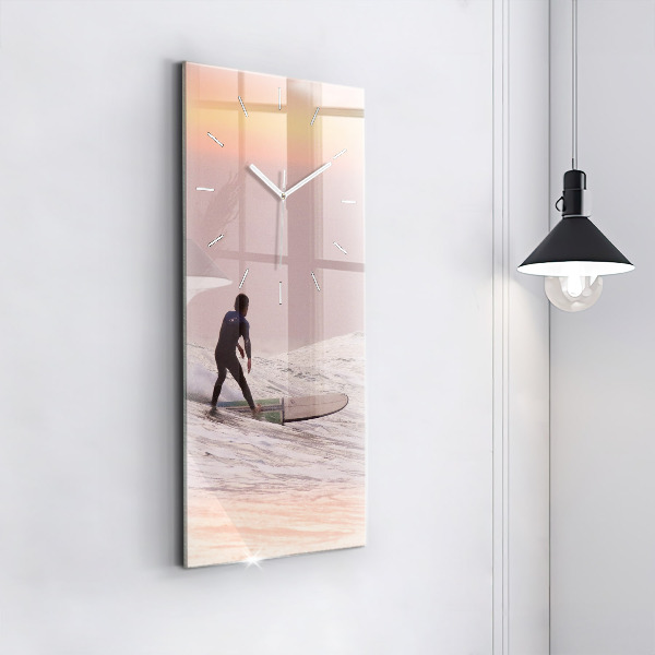 Vertical wall clock Surfer in Hawaii