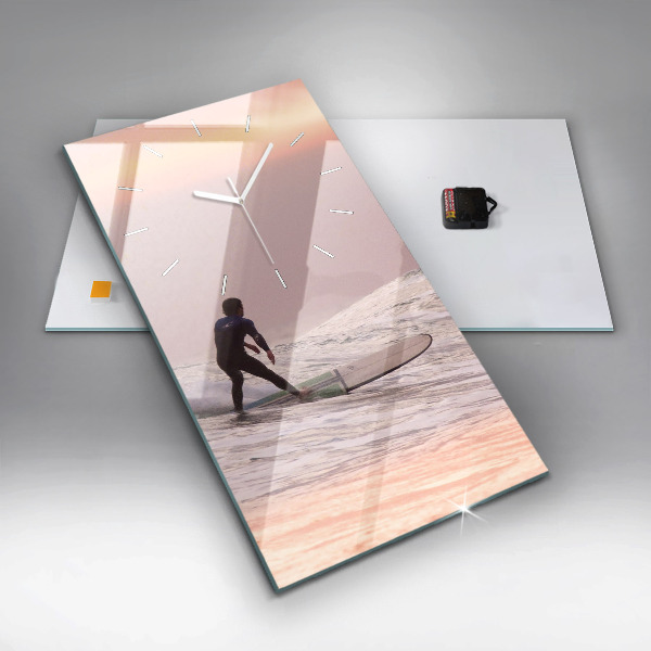 Vertical wall clock Surfer in Hawaii