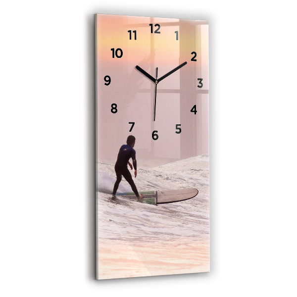 Vertical wall clock Surfer in Hawaii