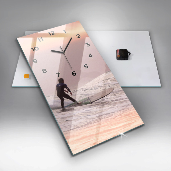 Vertical wall clock Surfer in Hawaii