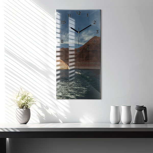 Vertical wall clock Person on water skis