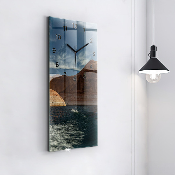 Vertical wall clock Person on water skis