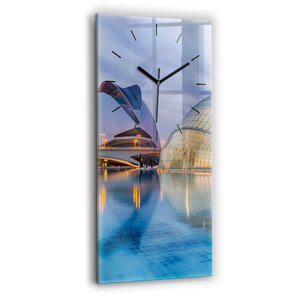 Vertical wall clock City sunset